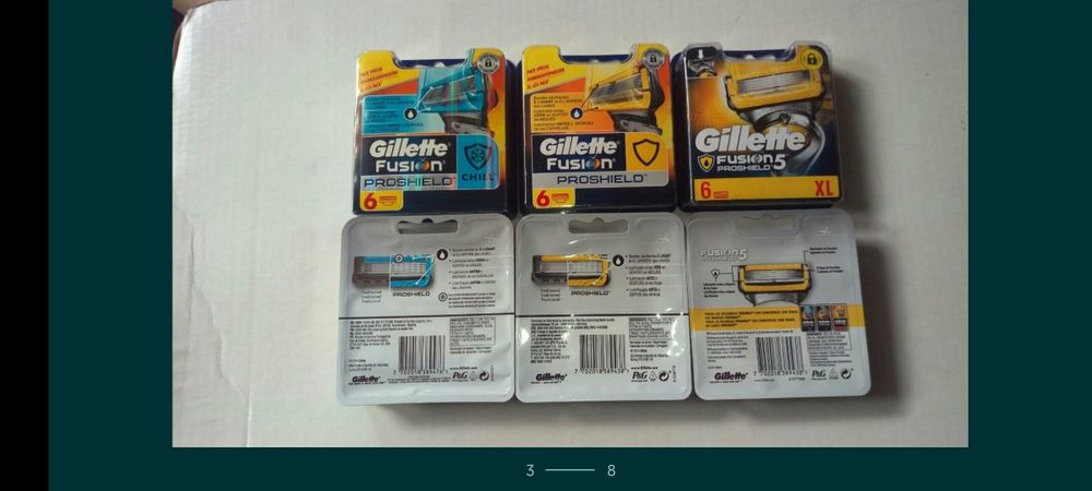Gillette Fusion Proshield (6) картриджи. Оригинал 100%.