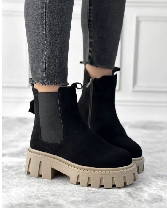 Ботинки натуральний замш челси замшевые сапоги