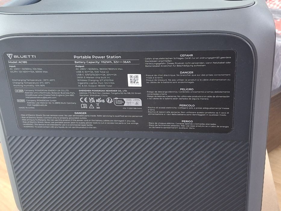 Зарядна станція Bluetti AC180 гарантія