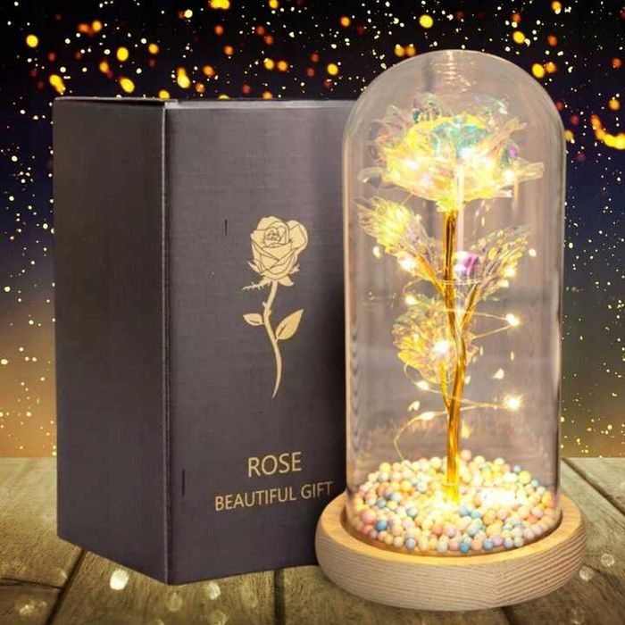 Wieczna róża w szkle świecąca led prezent pudełko ostatnie sztuki!
