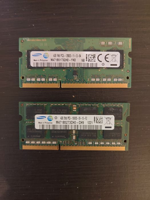 Pamięć do laptopa 2x4 GB firmy samsung