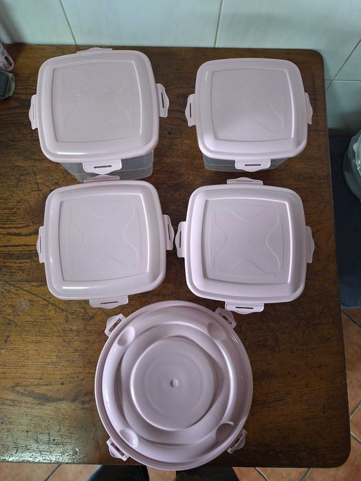 5 caixas novas para guardar alimentos