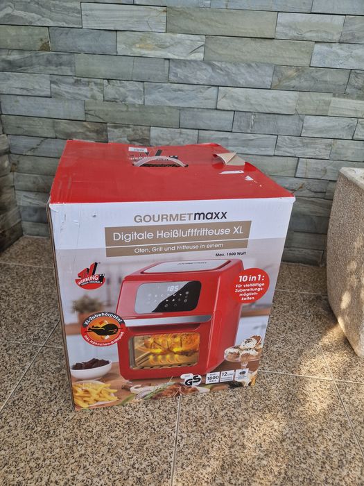 Fritadeira Digital a Ar Quente XL da GOURMETmaxx, um eletrodoméstico multifuncional de 12 litros e 1800 Watts