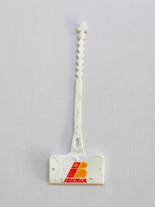 Etiqueta antiga mala viagem avião companhia aérea Iberia