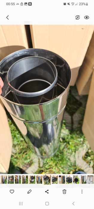 Rury nierdzewne spalinowe, koncentryczne 100x150 mm