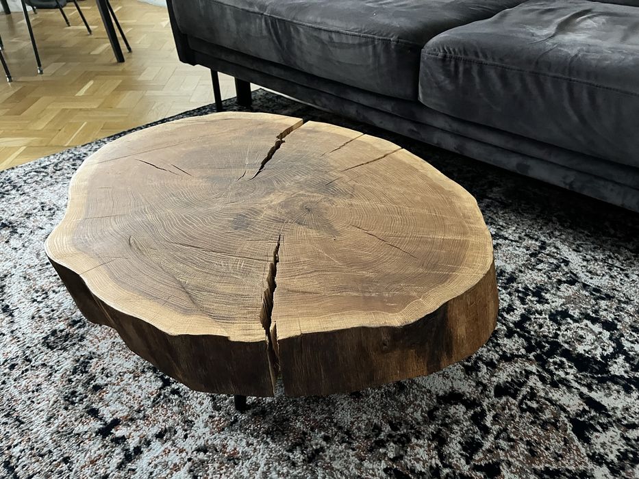 Stolik kawowy z pnia dębu stolik drewniany