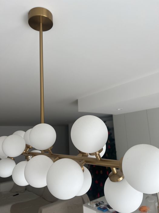 Candeeiro suspenso dourado