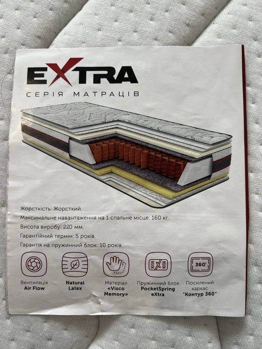 Матрац пружинний Ірідіум 180х200
