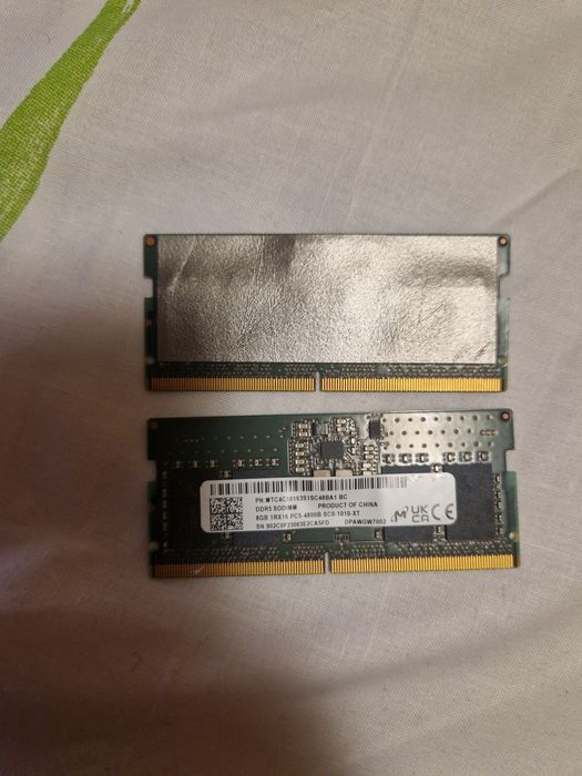 Оперативна пам'ять Micron SODIMM DDR5 8Gb 1Rx8 PC5-4800B 2 планки по 8