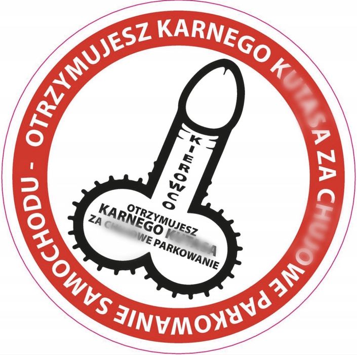 Karne naklejki 100 szt! karny ku*as zle parkowanie