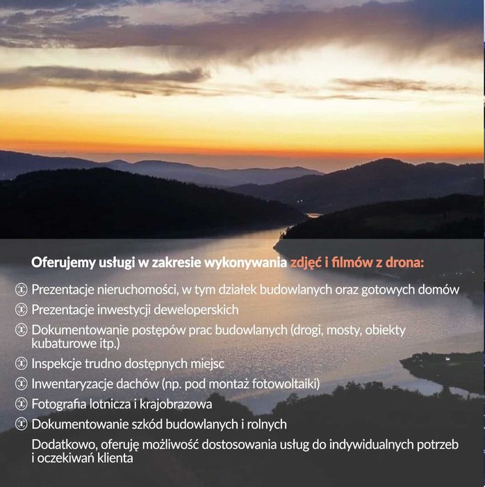 Usługi foto wideo z DRONA - nieruchomości, budowy, inspekcje