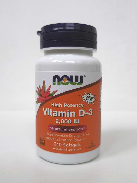 Вітамін D3 Now Foods, 1000/2000/5000/10000 МО, 120/240 капсул