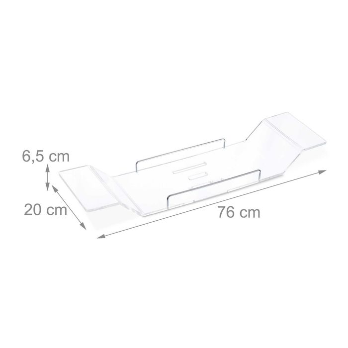 Półka na wannę łazienkowa akrylowa 70cm Relaxdays