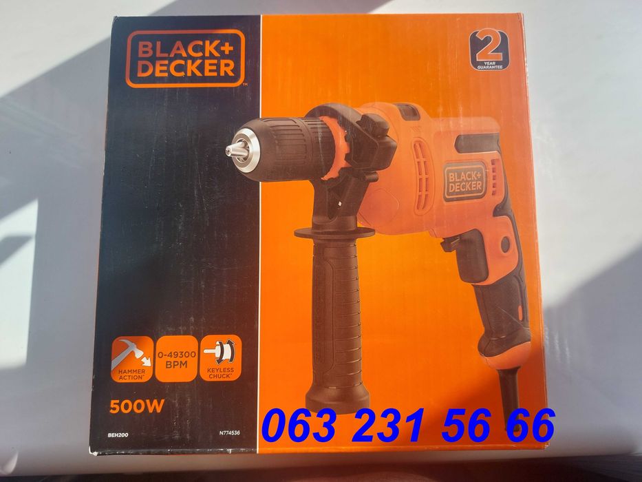Дриль ударний Black+Decker BEH200