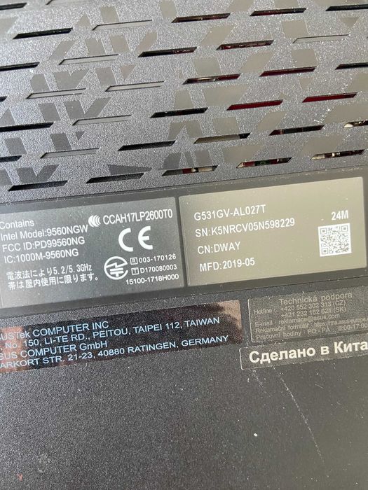 ASUS ROG Strix G G531GV/ i7-9750H/ 16GB/ 512 GB/ RTX 2060 6GB/ FHD