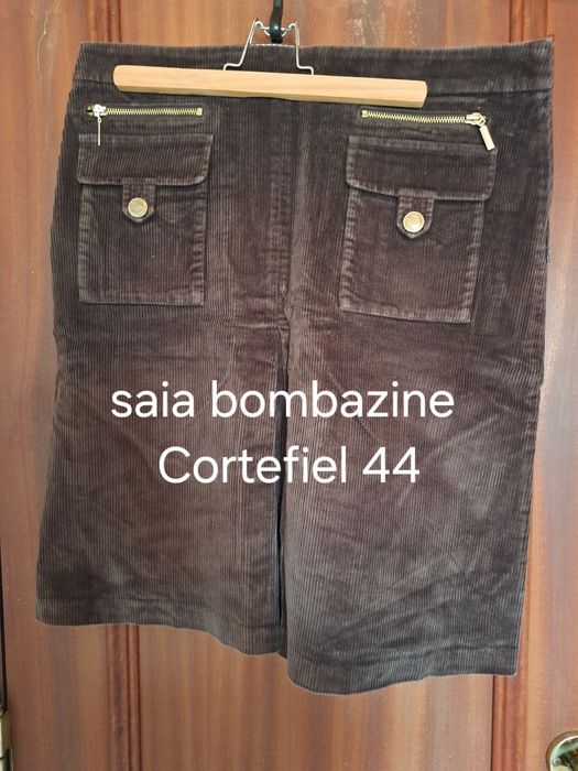 Saia de bombazine, castanho tamanho 44