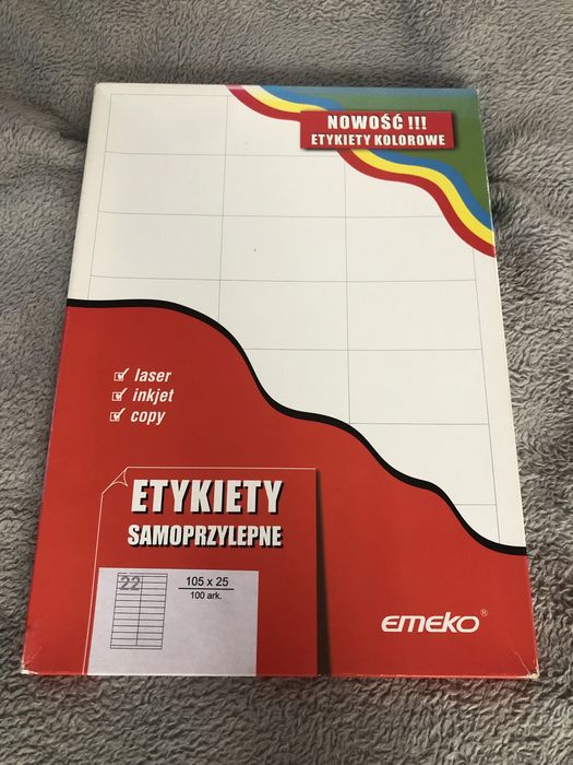 Etykiety samoprzylepne białe 100 sztuk