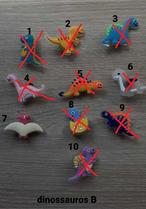 Pins/crachás para crocs - brilham no escuro dinossauros