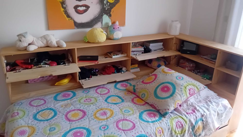 VENDO Conjunto Cama+Nichos+Arrumação + Colchão 90 X 190