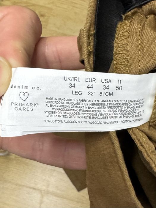 Primark Denim Co штаны брюки W34 L32 размер коричневые