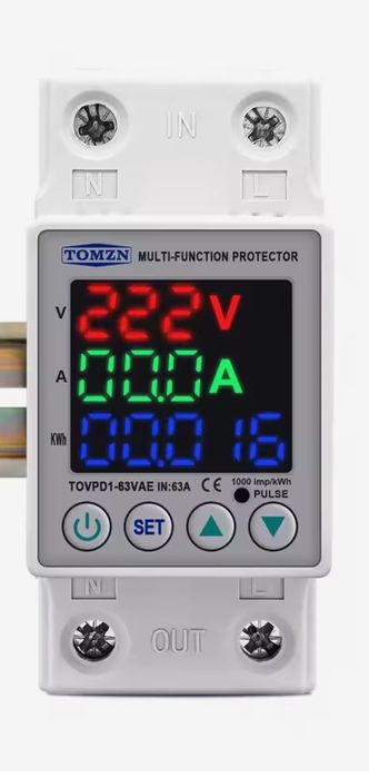 Реле напряжения  и тока 220V регулируемое