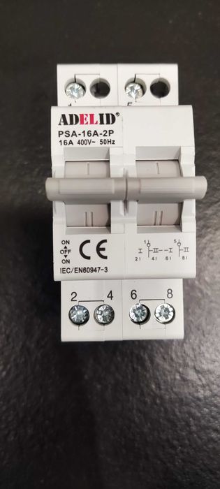 Перемикач навантаження ADELID 1-0-2 PSA-16A-2P 3-позиційний