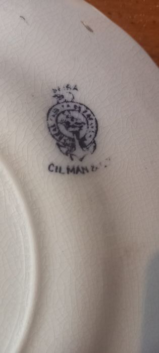 Prato azul e dourado