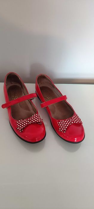 Buty lakierki czerwone 33