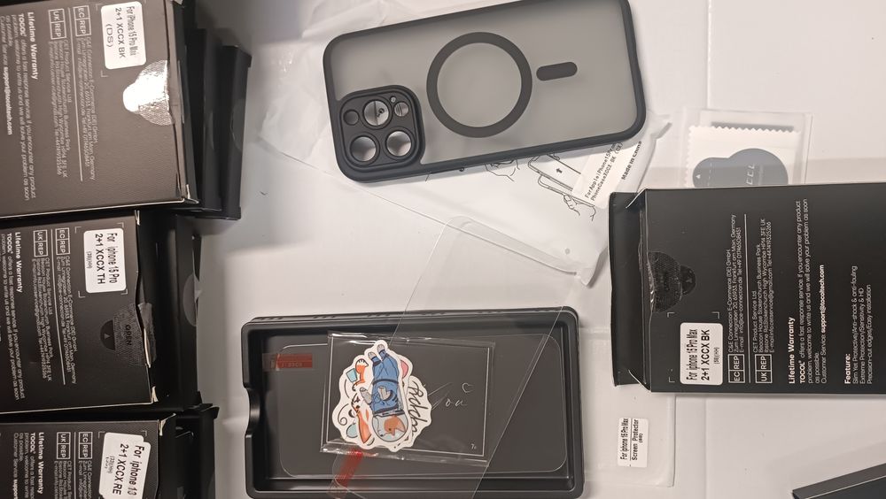 Capa TOCOL 3 em 1 magnética para iPhone 15 Pro Max, Proteçao de camera