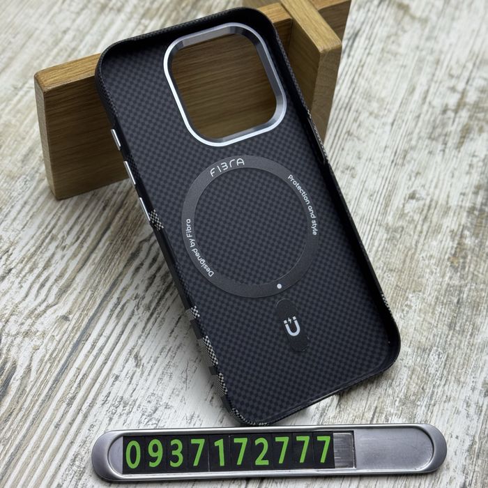 Чехол тонкий Fibra Carbonite Mag на iPhone 15 Pro/ 15 Pro Max Чохол