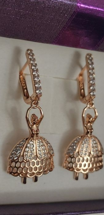 Kolczyki baletnice Różowe złoto 585 WYPRZEDAŻ!!