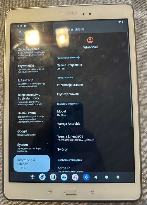 Tablet Samsung Galaxy Tab A 9,7 T550