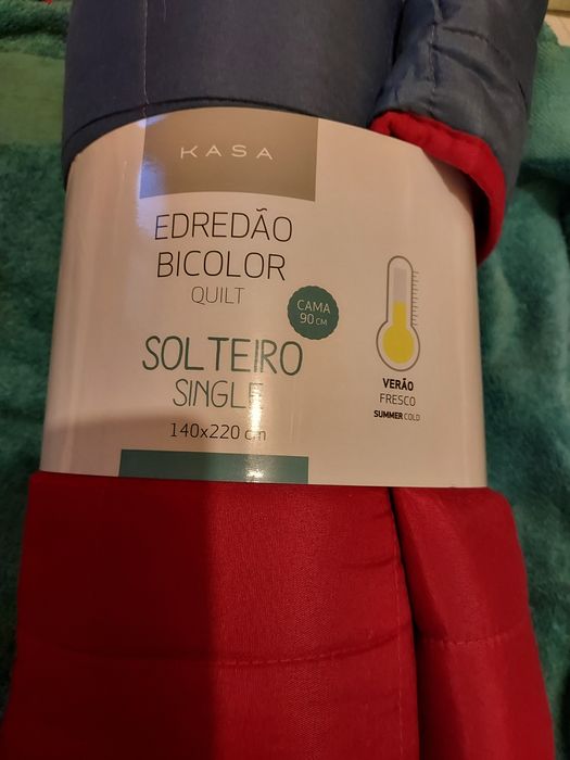 Edredão bicolor  solteiro