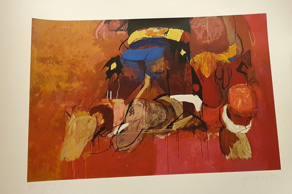 Grande serigrafia de Júlio Pomar sobre os Indios Brasileiros da Amazón