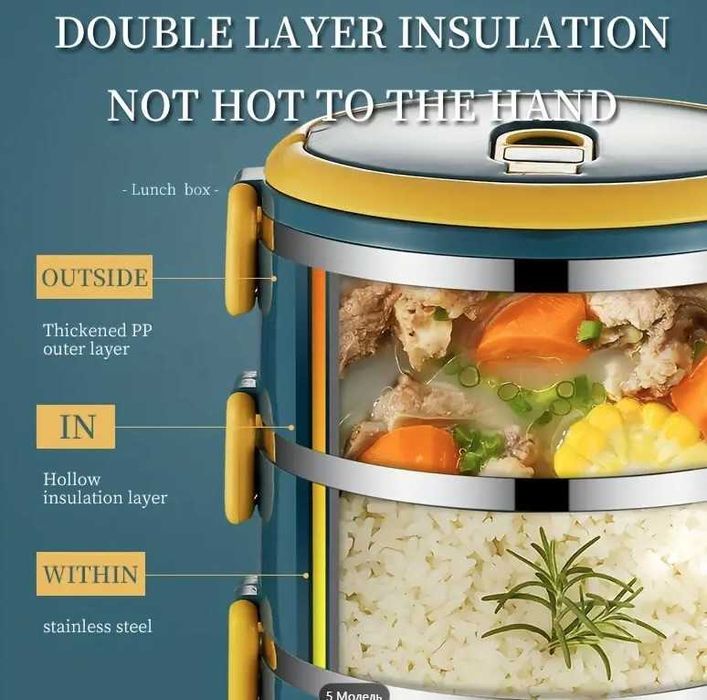 Набор Термосов для Обеда из Нержавеющей Стали Большой Вместимости