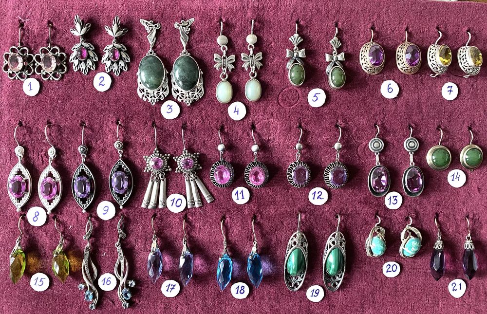 Серьги Серебро 875 916 пр СССР Серебряные серьги
