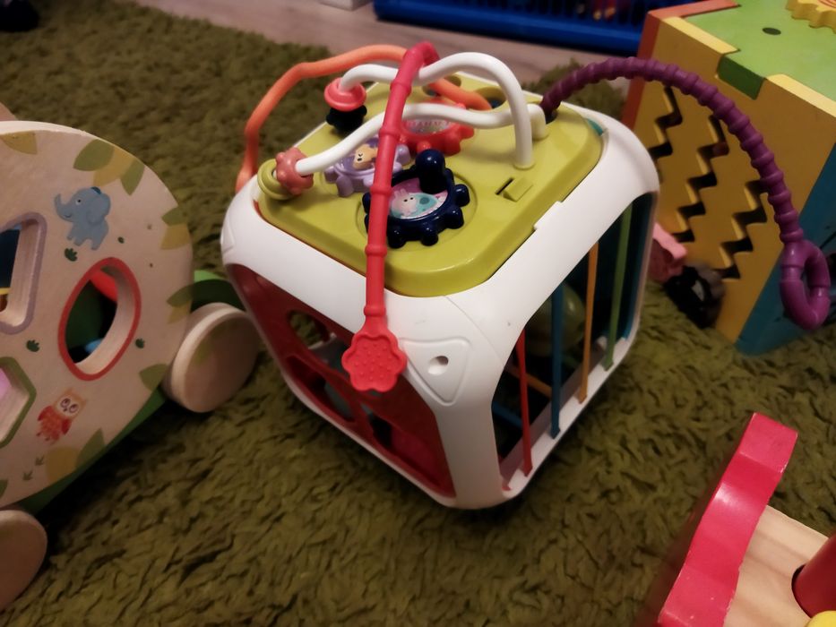 Zestaw sorterów drewniane zabawki stan bardzo dobry