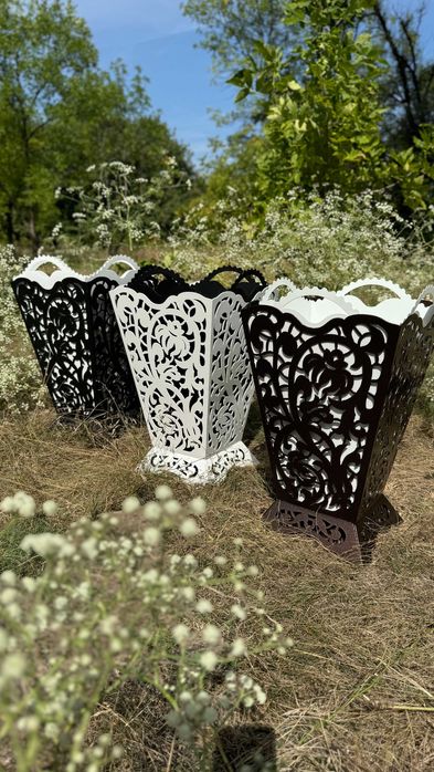 Урна садовая декоративная/ вазон уличный для цветов из металла