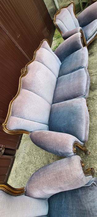 Zestaw Ludwikowski sofa i 2 fotele Francja antyczny