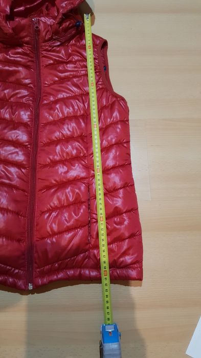 Bezrękawnik kamizelka  ocieplana  długa z kapturem