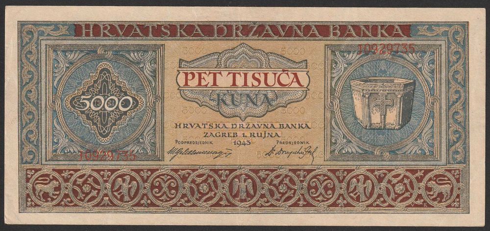 Chorwacja 5000 kuna 1943 - stan 2