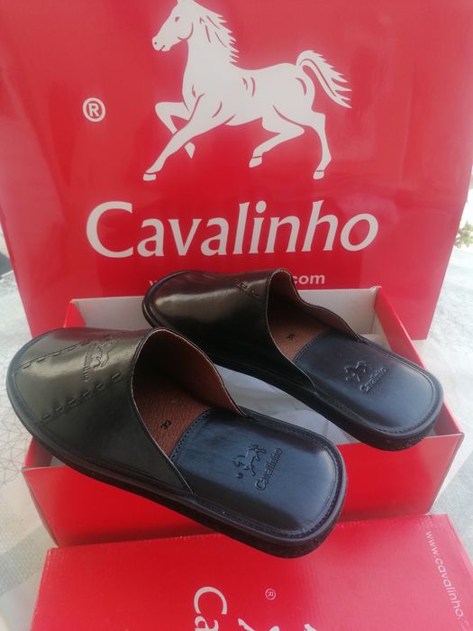 Chinelos pele genuína Marca "CAVALINHO" * artigo NOVO sem uso