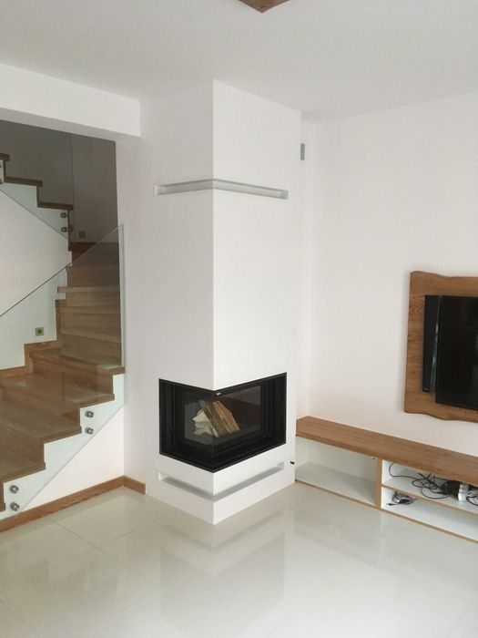 Kominek narożny - Zabudowa Montaż kominka Gwarancja Skierniewice