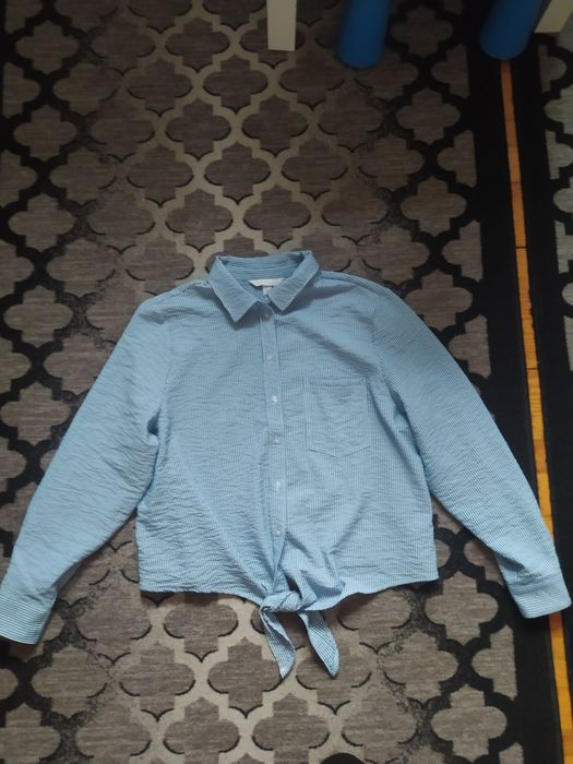 Koszula z długim rękawem w paski wiązana u dołu H&M nowa