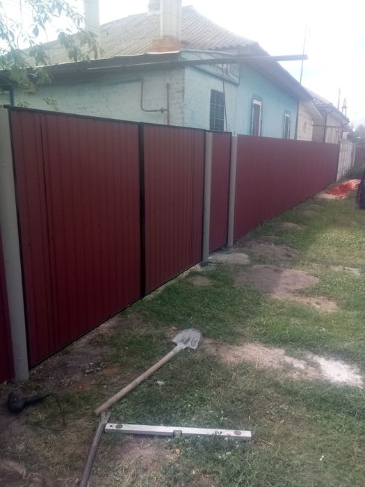 Забор установка забору