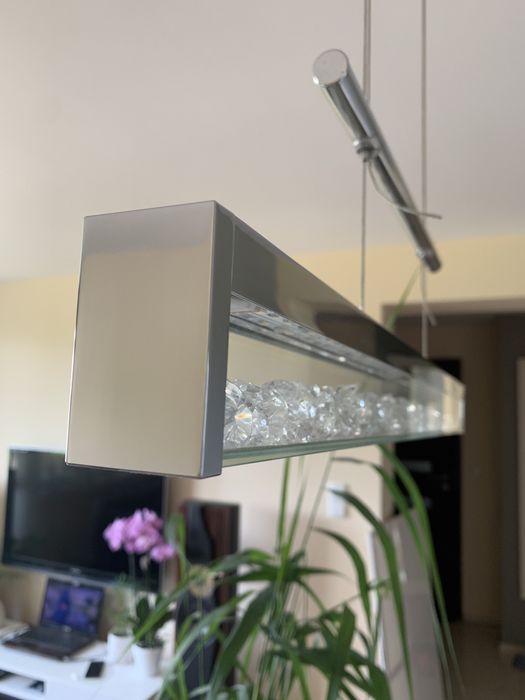 Lampa wisząca listwa LED nad stół z kryształami