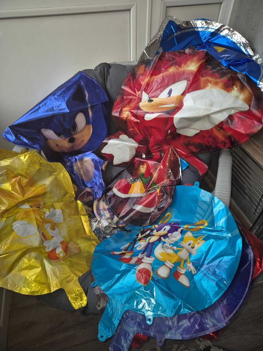 Великий сет святкових фольгованих кульок Сонік 11шт