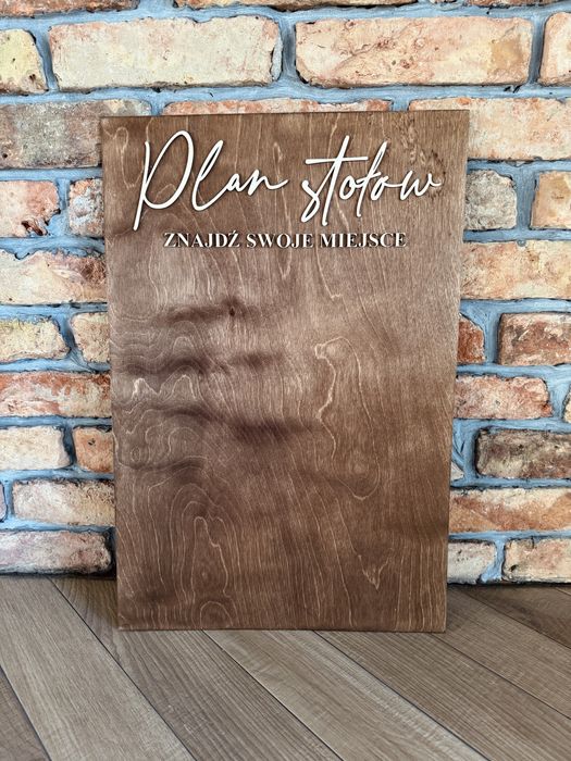 Tablica drewniana plan stołów wesele ślub 2025 boho rustykalne