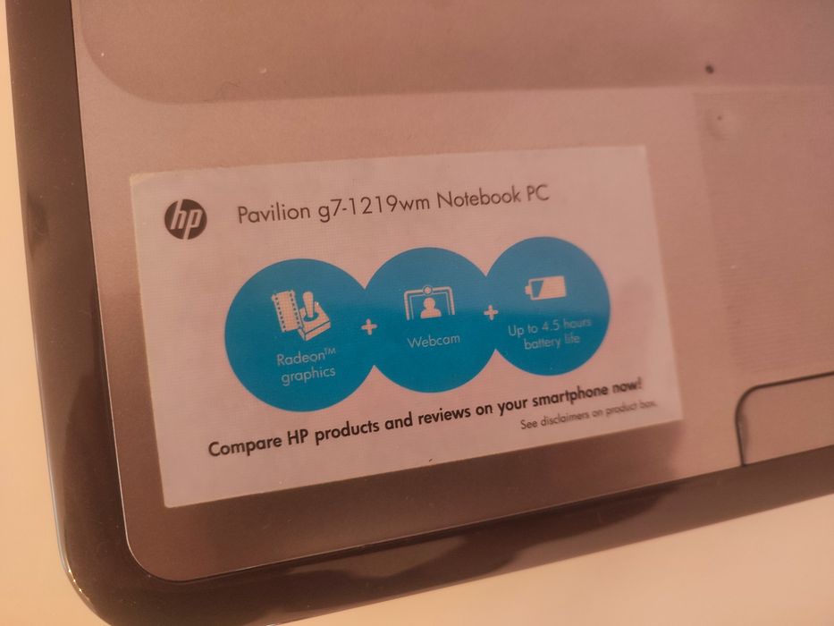 HP Pavilion g7-1219wm 17" не робочий.