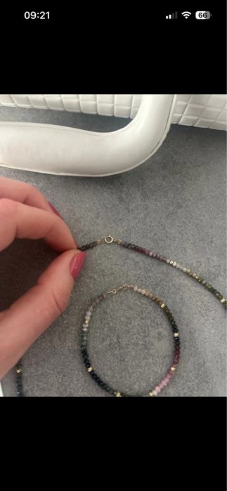 Komplet turmaliny i zloto